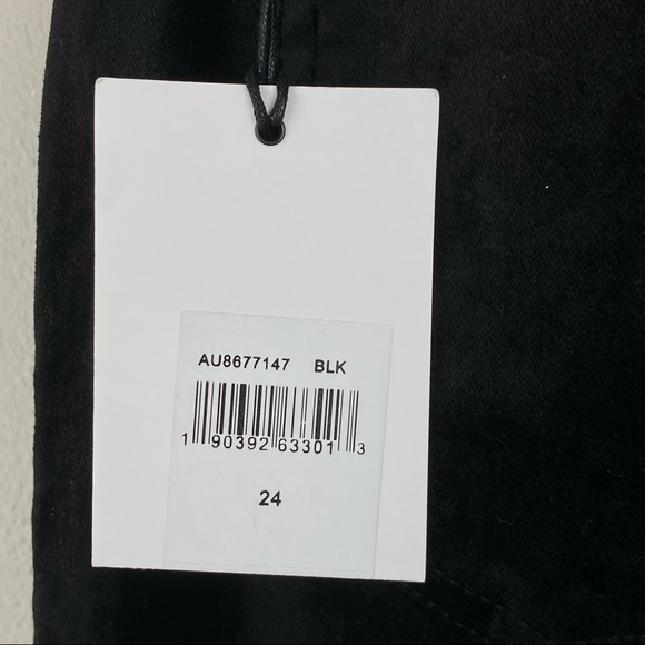 7 For All Mankind High Waist Velvet Ankle Skinny w/ Exposed Button Fly - Sz 24 - Picture 9 of 12